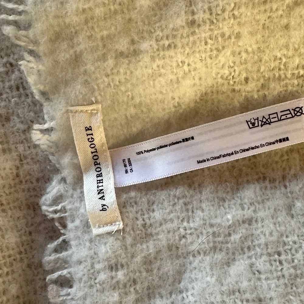 Cream Textured Fringe Scarf Anthropologie